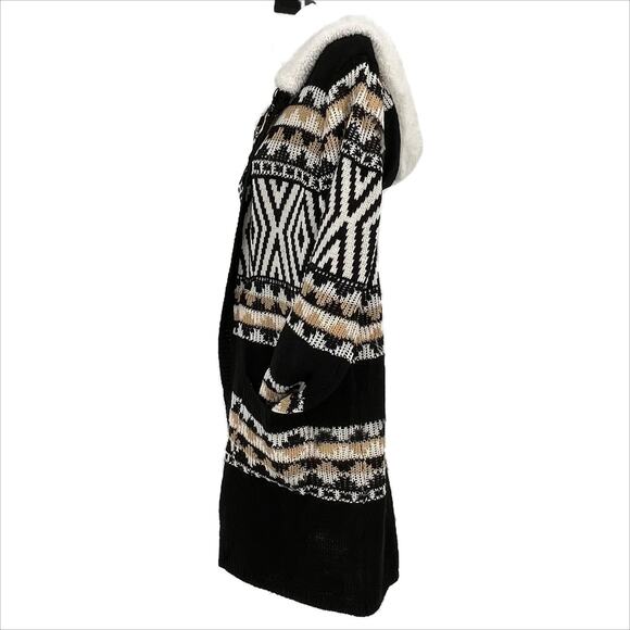 No Boundaries Hooded Sweater Black/Neutral Size Large 11/13 - Picture 6 of 8